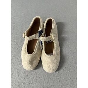 Universal Thread Cream Flats with Gold Buckle